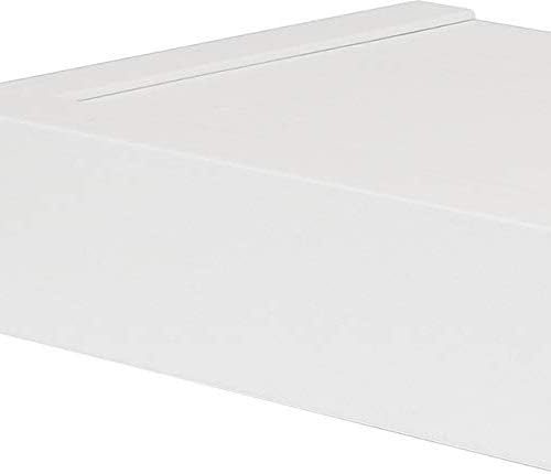 HIGH & MIGHTY 515607 Modern 24" Floating Shelf Holds up to 20lbs, Easy Tool-Free Dry Wall Installation, Flat, Retail Packaging, White