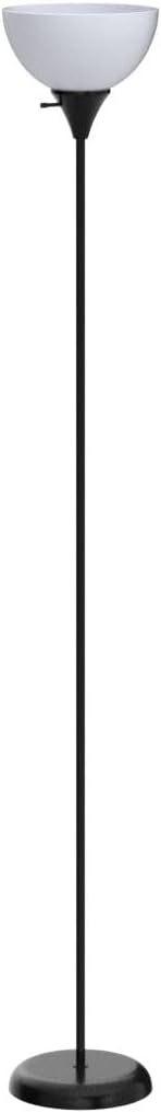 Newhouse Lighting NHFL-CH-BK Charles 71-inch Modern Standing, Torchiere Floor Lamp for Bedrooms, Living Room | Durable Floor Lamp For Home, Office, Reading (Black)