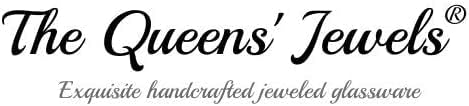 THE QUEENS' JEWELS Shamrock Jeweled 4x4 Candle Holder Vase - Unique Gift for Women, Birthday, Cute, Fun, Cocktail, Queen, Not Painted, Decorated, Bling, Bedazzled, Rhinestone
