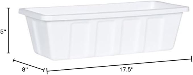 Novelty Poly-Pro Plastic Flower Box Planter, White, 18-Inch