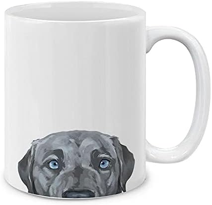 MUGBREW Silver Blue Labrador Retriever Dog Ceramic Coffee Mug Tea Cup, 11 OZ