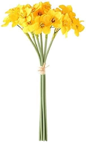 Tinsow Artificial Daffodil Flowers 15.8 Inches Narcissus Spring Flower Fake Silk Flower Arrangement for Home Wedding Decor (Yellow, 12)