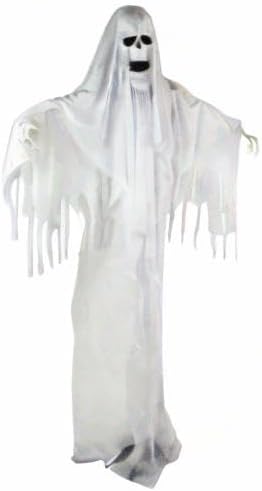 Haunted Hill Farm Life-Size Scary Talking Ghost Animatronic with Touch Activated Lights and Sound, Battery Operated Indoor or Covered Outdoor Decoration, Creepy Halloween Prop