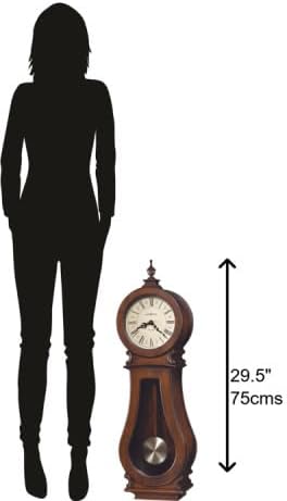 Howard Miller Decatur Wall Clock II 549-481 – Tuscany Cherry Finish, Wooden Stick Pendulum & Brass Finished Bob, Volume Control, Quartz Dual-Chime Movement
