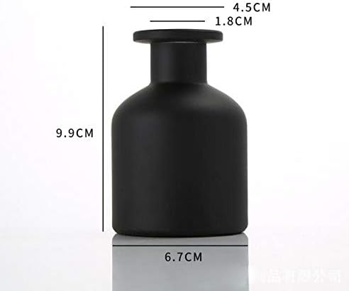 1PCS 150ml/5oz Empty Glass Diffuser Bottle Aromatherapy Jar Pot Mini Vase Container Fragrance Accessories Use for DIY Replacement Diffuser Sticks Sets(Black)