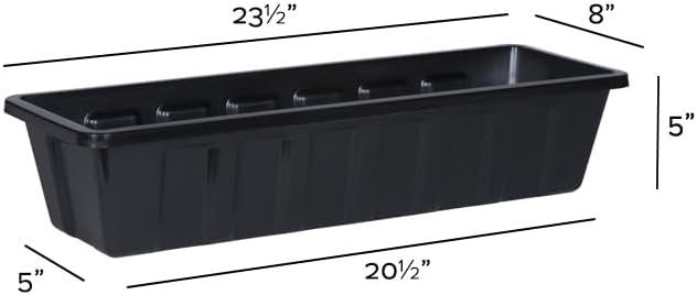 Novelty Poly-Pro Plastic Flower Box Planter, Black, 24-Inch