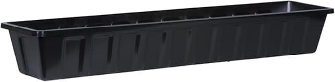 Poly-Pro Plastic Flower Box Planter, Black, 36-Inch