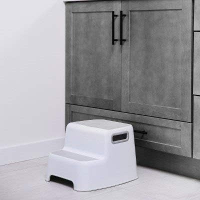 Ubbi Wide 2 Step Stool for Kids, Toddler Stool for Toilet Potty Training, Slip Resistant Soft Grip for Safety