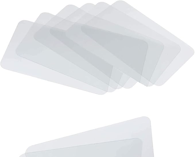 CraftyCrocodile Clear Plastic Placemats Set of 6 - Vinyl Table Protector for Dining, Kitchen, Office, Painting Table, Shelves - Heat Resistant, Crystal Clear, Wipeable Place Mats - 17.5x12