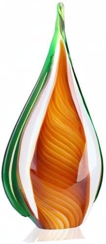 DOVDOV Blown Glass Sculpture, Green Glass Art Collection Statue, Unique Mediterranean Decorative Glass, Suitable for Office, Bookshelf, Dresser, Living Room Coffee Table, Mantelpiece Filling