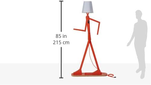 Cool Creative Floor Lamps Wood Tall Decorative Corner Reading Standing Swing Arm Light for Living Room Bedroom Office Farmhouse Kids Gift Idea- with LED Bulb (Oran Orange)