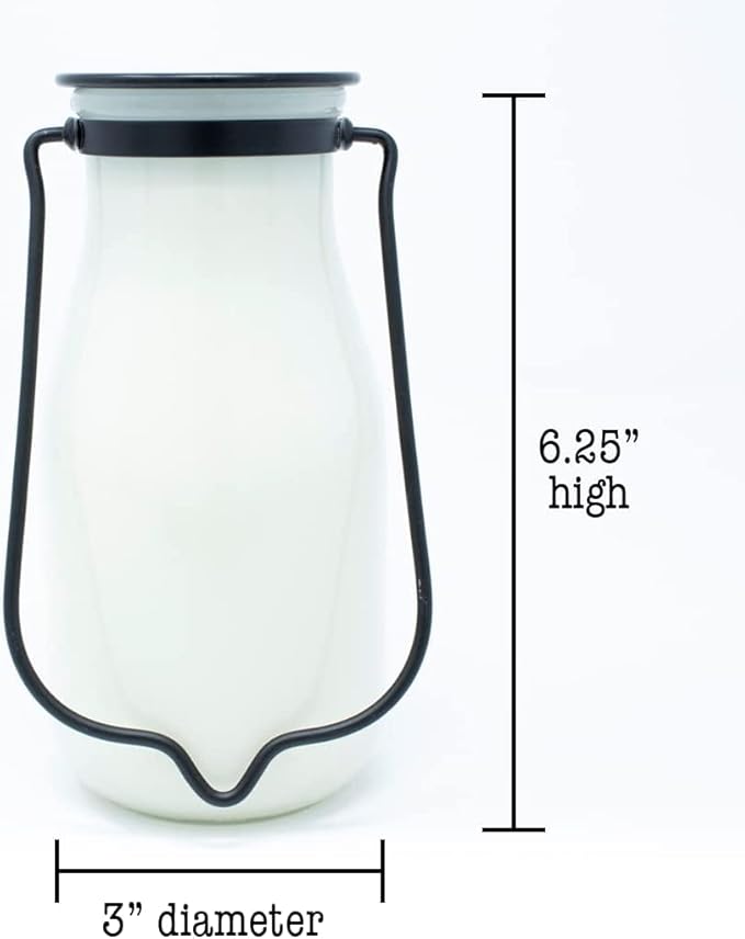 Milkhouse Candle Company, Jasmine & Honeysuckle, Creamery Collection, Scented Soy Candle: Milkbottle Jar, 14 Ounce