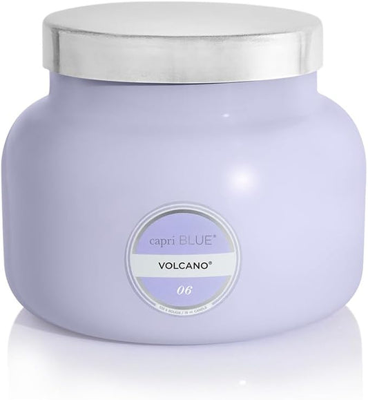 Capri Blue Volcano Scented Candles - Luxury Glass Jar Candles for Home Scented with Tropical Fruit & Sugared Citrus - Soy Wax Blend - Lavender Colored Jar (19 oz)