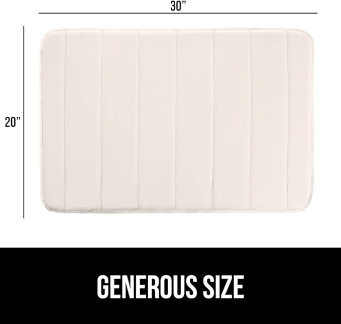 GORILLA GRIP Memory Foam Bath Mat, Soft Absorbent US Designed Bathroom Rug, Gripping Dots Machine Washable Bathmat, Cushioned Floor Mats, Shower Sink Rugs Room Décor Accessories, 30x20 Cream