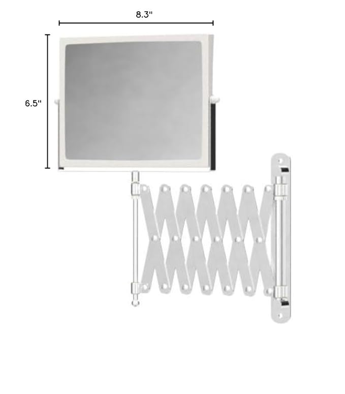 JERDON Two-Sided Swivel Wall Mount Mirror - Vanity Mirror with 5X Magnification & 30 inch Wall Extension - Model J2020C