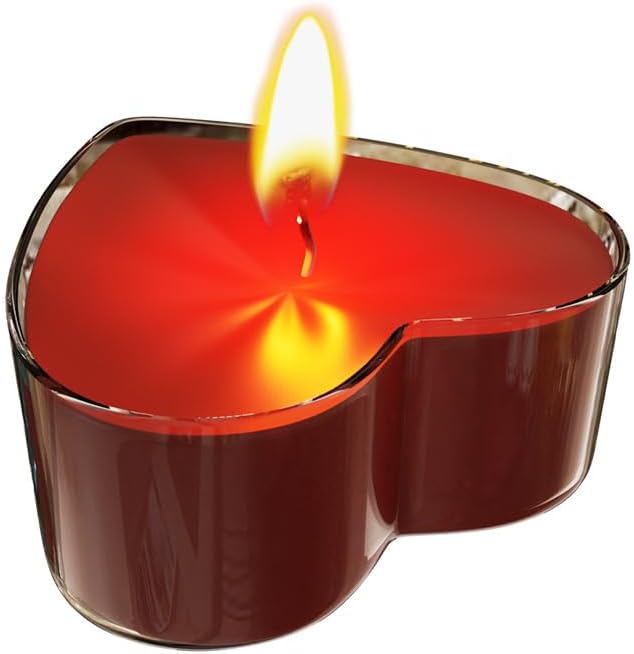 Low-Temperature Massage Candle for Couples - Soy Wax Heart-Shaped Spa Relaxation Gift Set with Lavender Scented Essential Oils