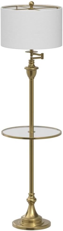 JONATHAN Y JYL3055A Cora 60" Metal/Glass LED Side Table and Floor Lamp Contemporary,Transitional for Bedrooms, Living Room, Office, Reading, Brass