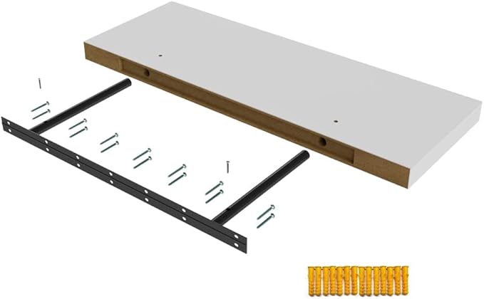 Floating Shelf, Set of 1 Wall Shelf, 36 in W x 12.75 in D x 2 in H Wooden Floating Wall Shelf with Invisible Brackets for Living Room/Bedroom/Bathroom/Kitchen Storage and Decor, White