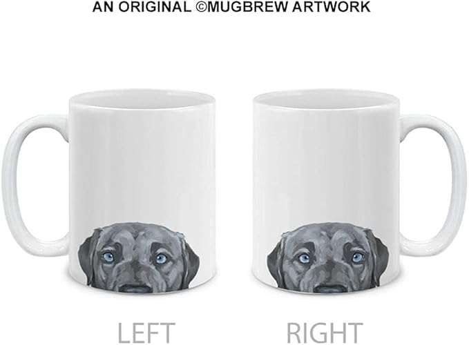 MUGBREW Silver Blue Labrador Retriever Dog Ceramic Coffee Mug Tea Cup, 11 OZ