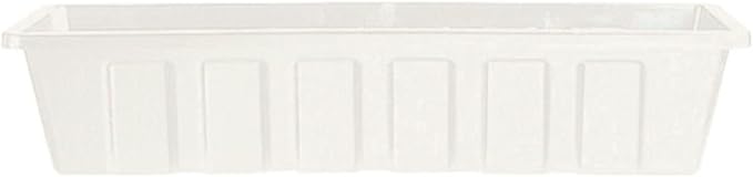 Novelty Poly-Pro Plastic Flower Box Planter, White, 24-Inch