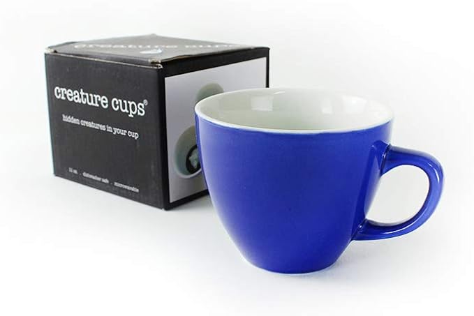 creature cups Elephant Ceramic Cup (11 Ounce, Cobalt Blue) - Hidden Animal Inside - Holiday and Birthday Gift for Coffee & Tea Lovers