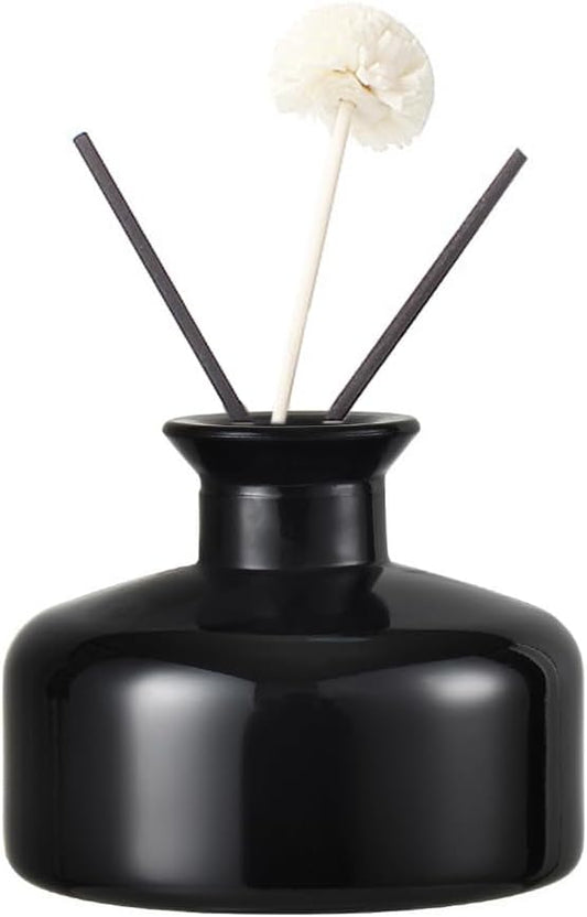 200 ml/6.7 oz Empty Glass Diffuser Bottles Refillable Aromatherapy Jar Container DIY Replacement Reed Diffuser Accessories Essential Oils Crafts Decor(Black)