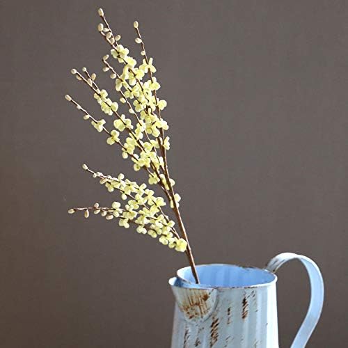 5 Pcs 29.5" Long Jasmine Artificial Yellow Flowers Fake Jasmine Flowers Bouquet Faux Plant for Home Office DIY Floral Art Plant Wedding Party Table Centerpieces Decoration (Macaron Yellow)