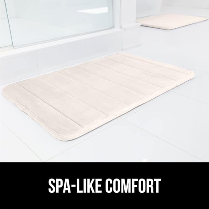 GORILLA GRIP Memory Foam Bath Mat, Soft Absorbent US Designed Bathroom Rug, Gripping Dots Machine Washable Bathmat, Cushioned Floor Mats, Shower Sink Rugs Room Décor Accessories, 36x24 Cream