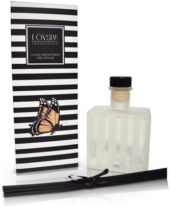 LOVSPA Pomelo Grapefruit Luxury Reed Diffuser Set - Scent Diffuser for Home - Non-Toxic Oil Reed Diffusers - Made in The USA