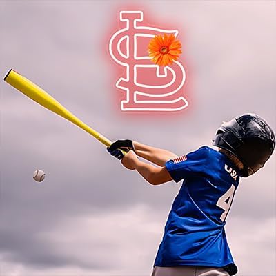 Baseball Neon Sign for Wall Decor Cardinals Baseball Neon Light Baseball Sports LED Neon Signs for Man Cave,Club,Bar Pub,Party,Birthday Christmas Gifts for Man,Boys,Fans,Size 13.8 * 11.1inch(XD241)