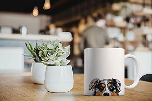 MUGBREW Merle Aussie Australian Shepherd Dog Ceramic Coffee Mug Tea Cup, 11 OZ