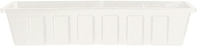 Novelty Poly-Pro Plastic Flower Box Planter, White, 18-Inch