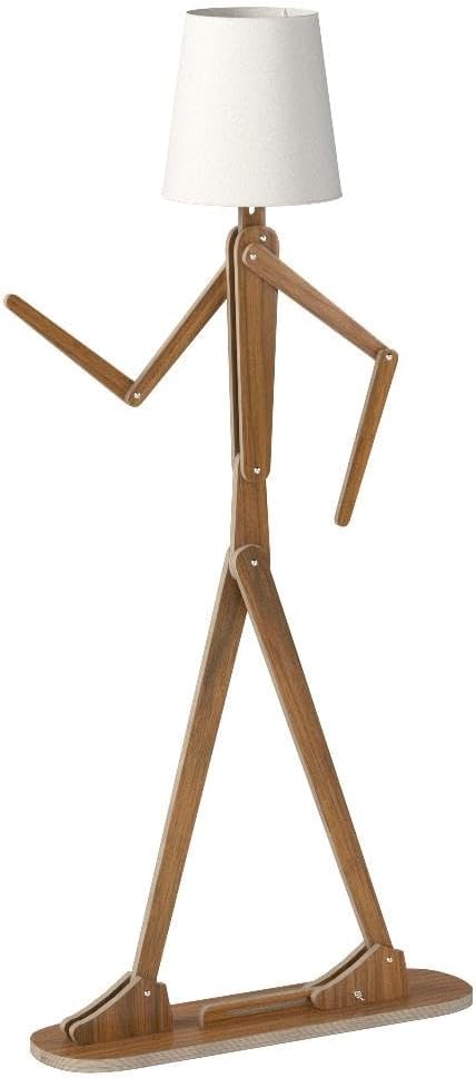 Cool Tall Floor Lamp Decorative Reading Standing Wood Swing Arm Wood Lighting for Corner Kids Boys Girls Bedroom Living Room Home Improvement Office Farmhouse - with LED Bulb (Walnut)