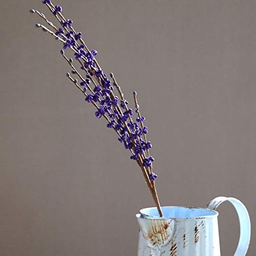 10 Pcs 29.5" Long Jasmine Artificial Flowers Fake Flowers Dry Branches for Home Office DIY Floral Art Plant Wedding Table Centerpieces Party Vase Decoration (Deep Purple)