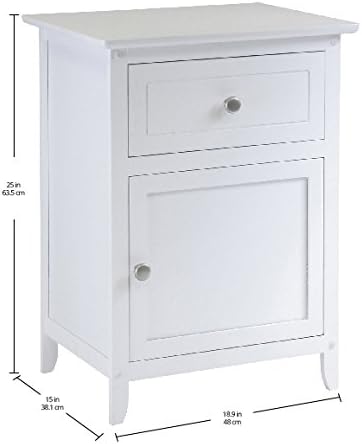 Winsome Eugene Accent Table, 18.90"W x 14.96"D x 25"H, White