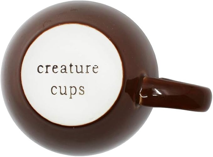 creature cups Bear Ceramic Cup (11 Ounce, Dark Brown) - Hidden Animal Inside Mug - Woodland Cub - Birthday and Housewarming Gift for Coffee & Tea Lovers
