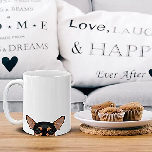 MUGBREW Black Tan Chihuahua Ceramic Coffee Mug Tea Cup, 11 OZ