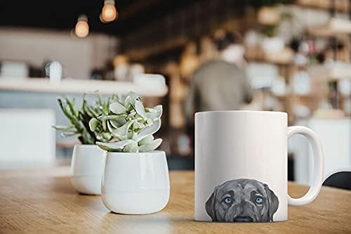 MUGBREW Silver Blue Labrador Retriever Dog Ceramic Coffee Mug Tea Cup, 11 OZ