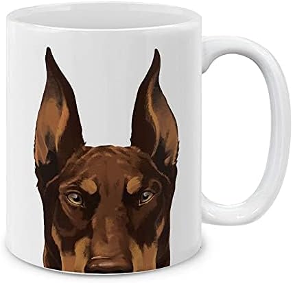 MUGBREW Red Chocolate Doberman Pinscher Dog Ceramic Coffee Mug Tea Cup, 11 OZ