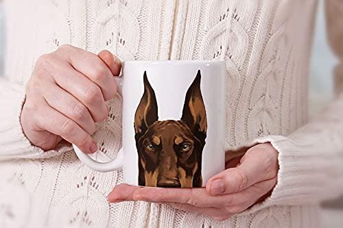 MUGBREW Red Chocolate Doberman Pinscher Dog Ceramic Coffee Mug Tea Cup, 11 OZ
