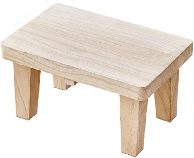 Tung Wood Stepstool with Non-Slip Rubber Footpads for Small Stepstool in Bedroom, Kitchen, Bathroom, Load Capacity Up to 300 lbs, Rugged and Durable, No Assembly Required