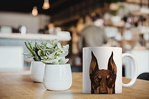 MUGBREW Red Chocolate Doberman Pinscher Dog Ceramic Coffee Mug Tea Cup, 11 OZ