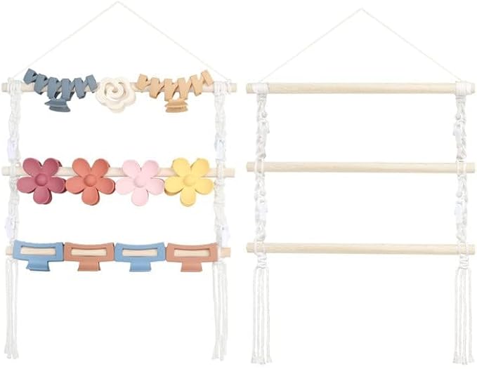 Hair Claw Clip Organizer,Hanging Hair Clip Holder and Storage for Women Girls,Claw Clip Hanger Home Decor for Wall,Door,Closet(Boho)