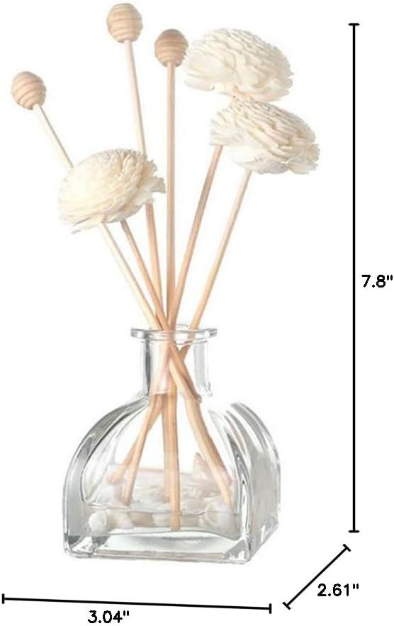 1PCS 100ml/3.4oz Empty Refillable Clear Glass Fragrance Jar Pot for DIY Replacement Reed Diffuser Sticks Sets Essential Oils DIY Diffuser Craft Projects Wedding Party