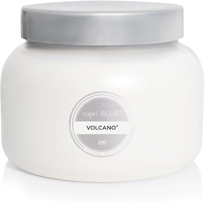 Capri Blue Volcano Scented Candles - Luxury Three Wick Candles for Home Scented with Tropical Fruit & Sugared Citrus - Soy Wax Blend - Large White Color (28 oz)