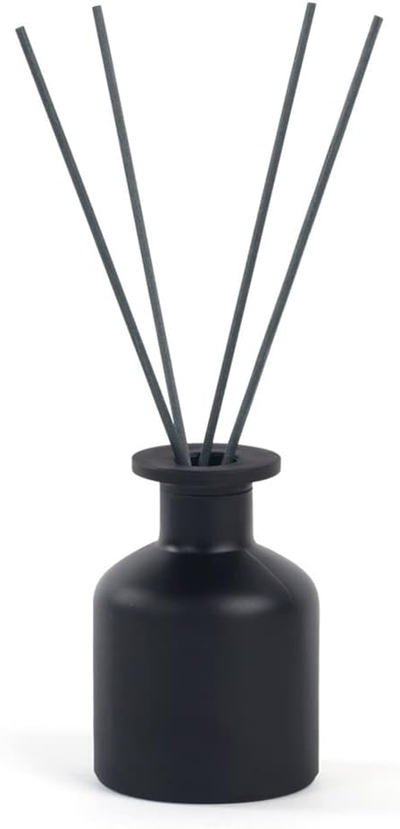 1PCS 150ml/5oz Empty Glass Diffuser Bottle Aromatherapy Jar Pot Mini Vase Container Fragrance Accessories Use for DIY Replacement Diffuser Sticks Sets(Black)