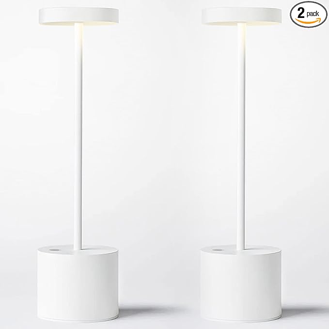 SAKRINGT 2 Pack Cordless Table Lamp Rechargeable,5000mAh Battery Operated Portable LED Table Light,Dimming Desk Lamp for Patio/Restaurant/Outdoor