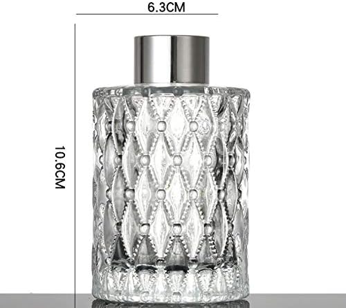 150ML/5oz Clear Glass Diffuser Jars Essential Oil Diffuser Bottle with Silver Cap Home Decoration Fragrance Accessories for DIY Replacement Reed Diffuser Sticks Sets