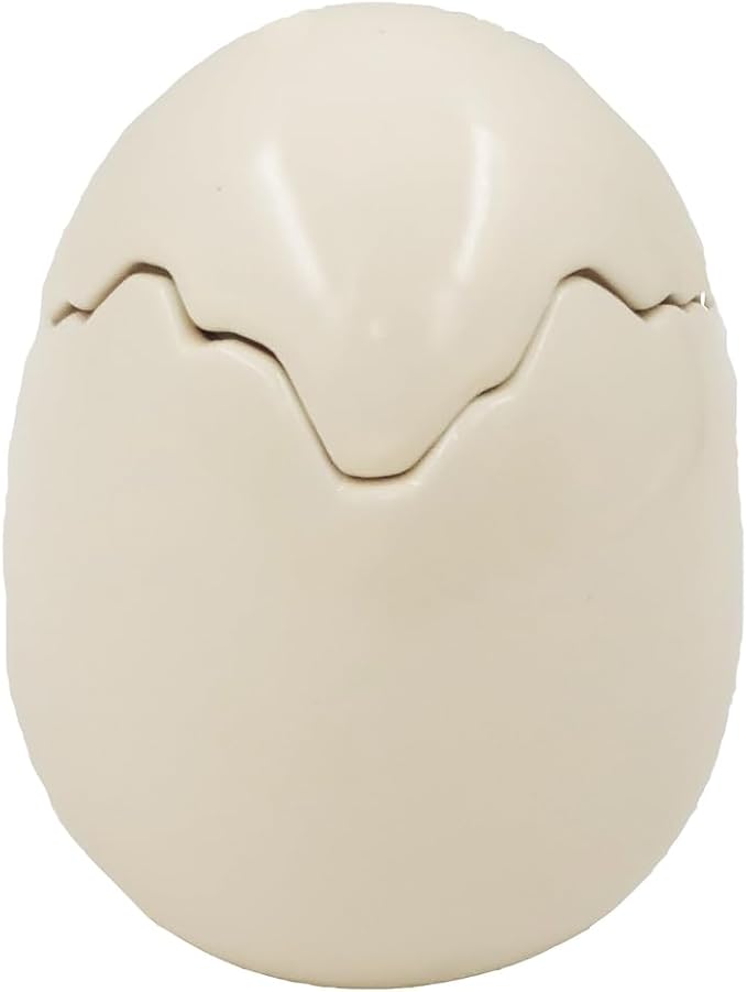 Easter Eggs Scented Candle,Natural Soy Wax, Creative Ceramic Eggshell, Aromatherapy Candle Gift Set, Candlestick Fragrance Gift Decoration (Milky White)