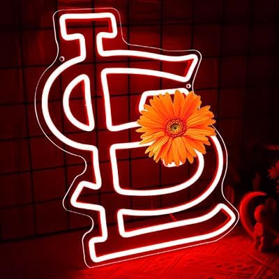 Baseball Neon Sign for Wall Decor Cardinals Baseball Neon Light Baseball Sports LED Neon Signs for Man Cave,Club,Bar Pub,Party,Birthday Christmas Gifts for Man,Boys,Fans,Size 13.8 * 11.1inch(XD241)